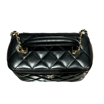 CHANEL VANITY CASE BLACK LAMBSKIN GHW [3000610]