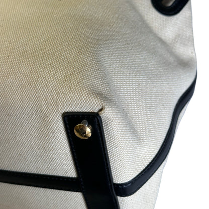 Used BURBERRY Canvas Tote Bag Tote Bag Beige Black
