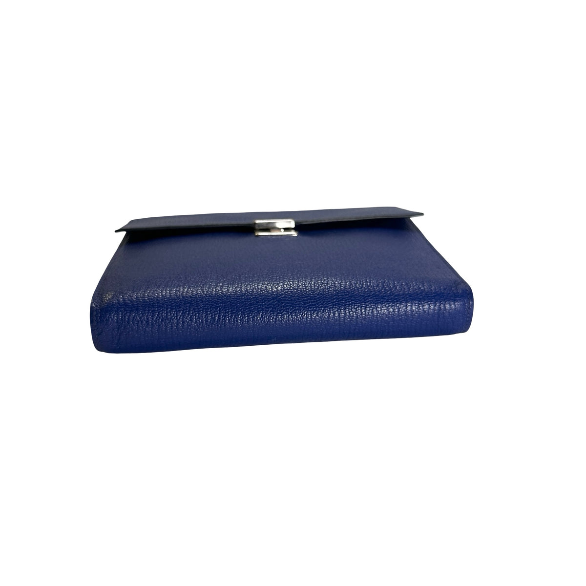 Used HERMES Chevre Clic 16 Crossbody Bag Blue，PHW