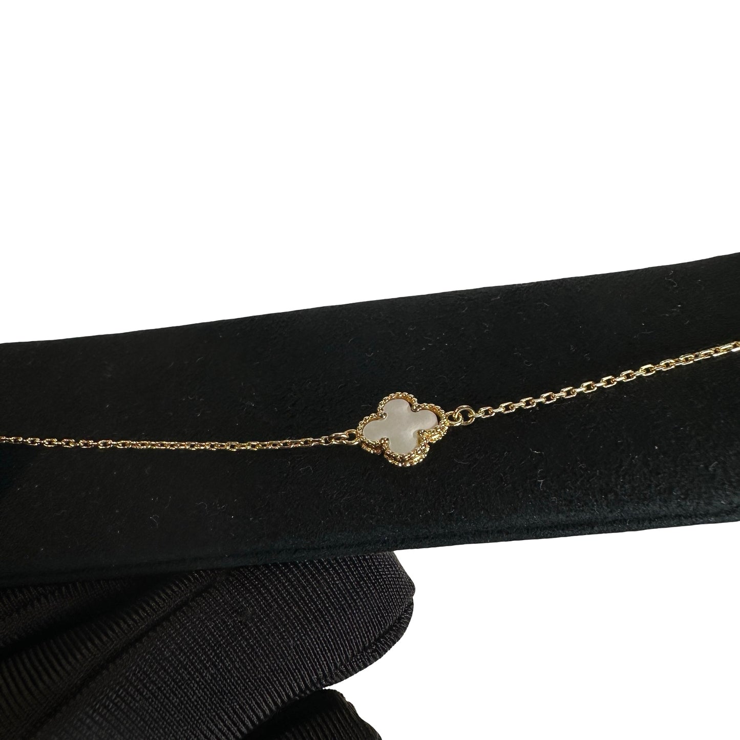 Used VAN CLEEF & ARPELS Mother of Pearl Sweet Alhambra BRACELET White GHW