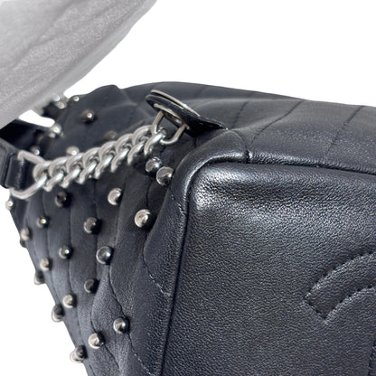 Used CHANEL Lambskin Studded Stud Wars Backpack Backpack Black Silver