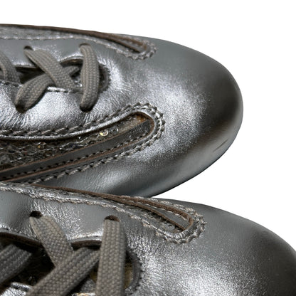 Used Hogan Calfskin Leather Shoes Silver