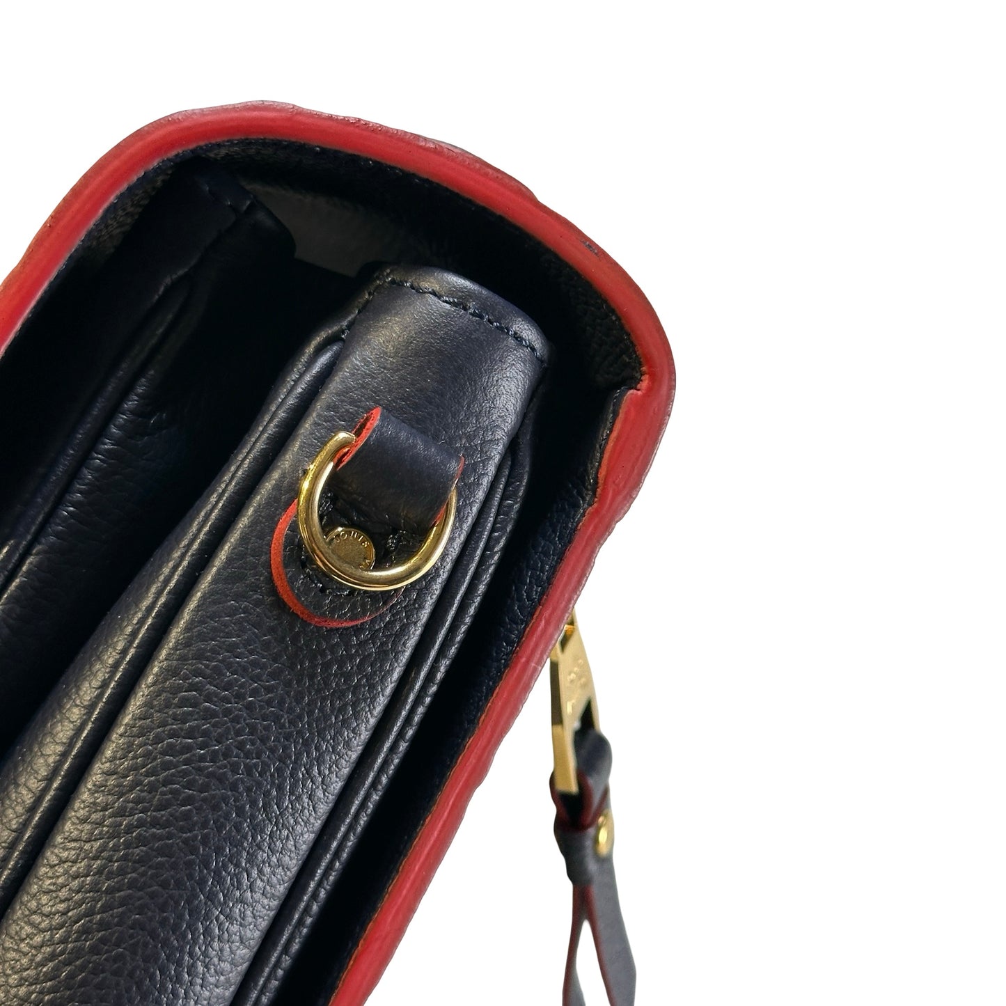 LOUIS VUITTON Monogram Empreinte Pochette Metis Crossbody Bag Navy Blue Red GHW