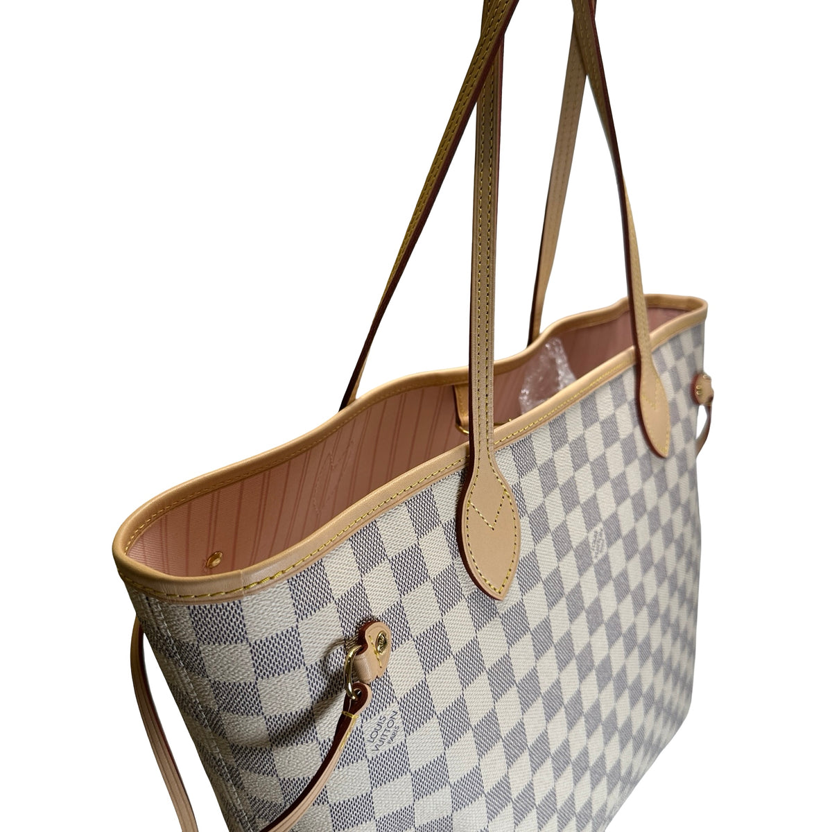 Brand New LOUIS VUITTON Damier Azur Neverfull Tote Bag White Blue