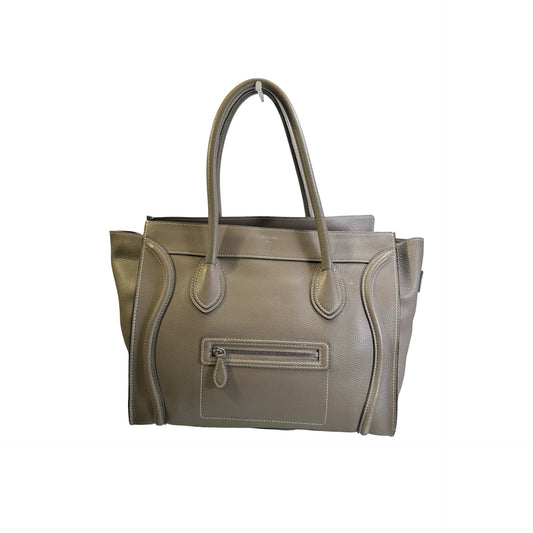 Used CELINE Leather Phantom Handbag Taupe