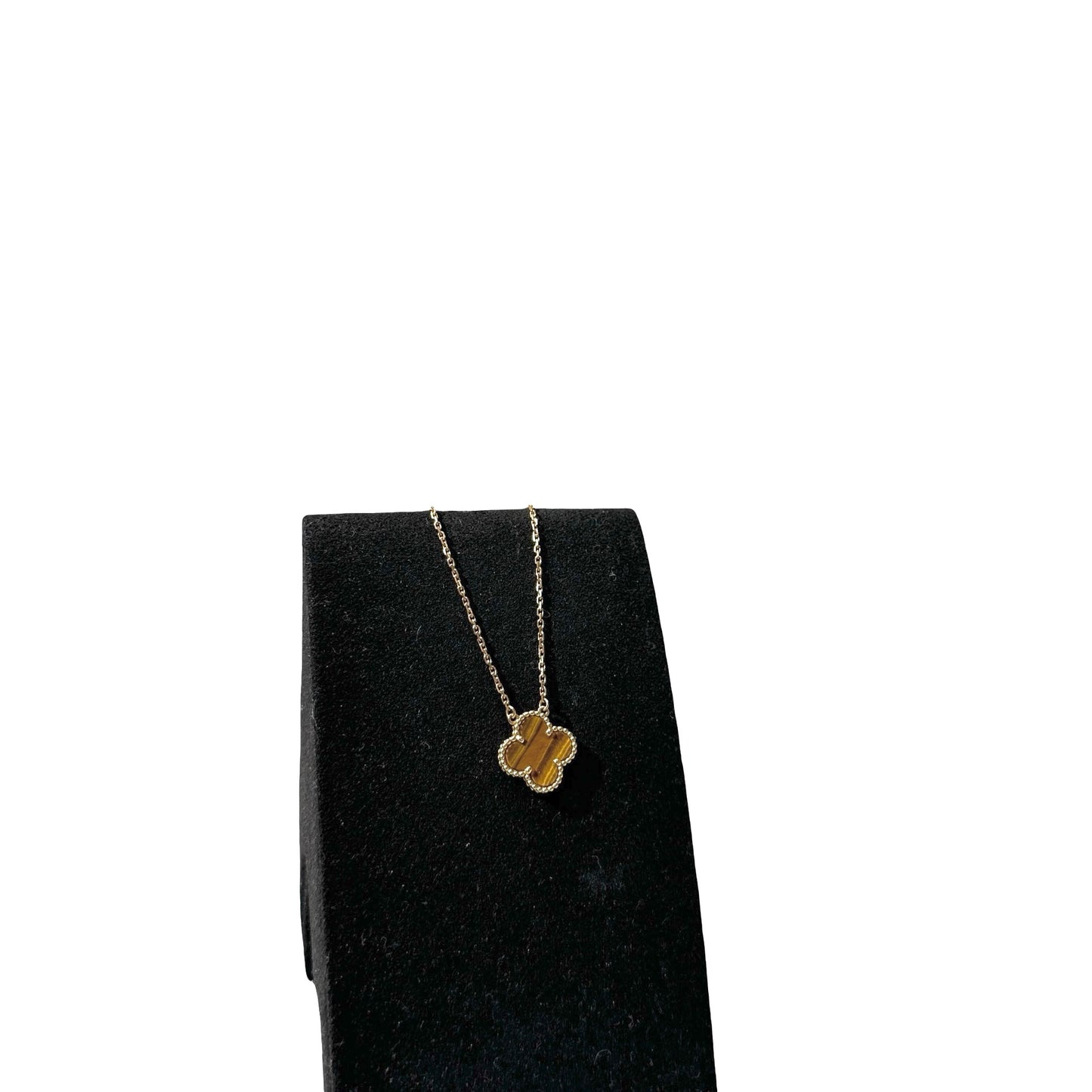 Used VAN CLEEF & ARPELS 18K Gold Vintage Alhambra Necklace Brown GHW