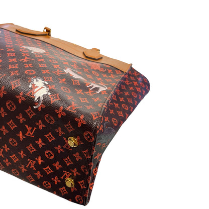 Used LOUIS VUITTON Monogram Catogram Neverfull MM Catogram Tote Bag Brown Orange Multicolor