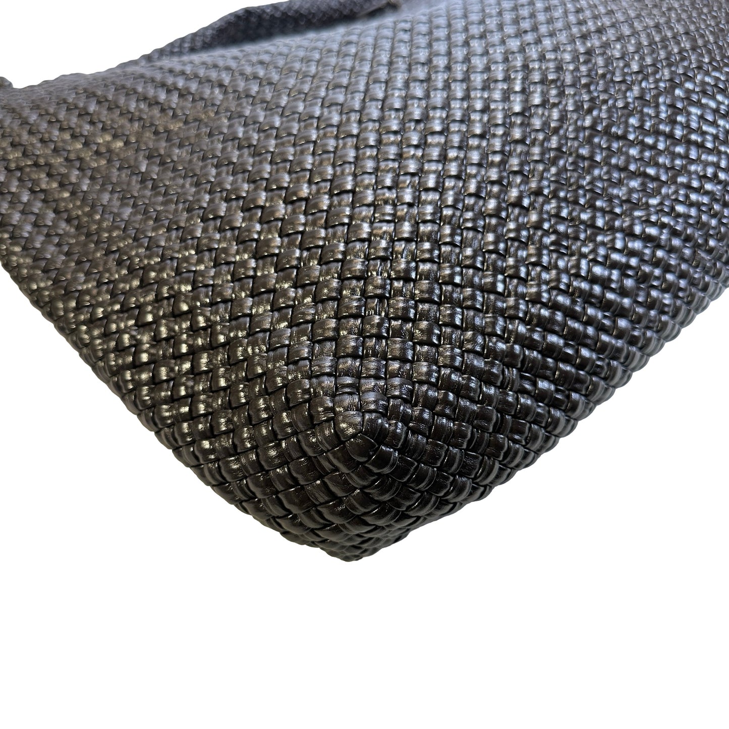 Used BOTTEGA VENETA Intrecciato Woven Tote Handbag Brown