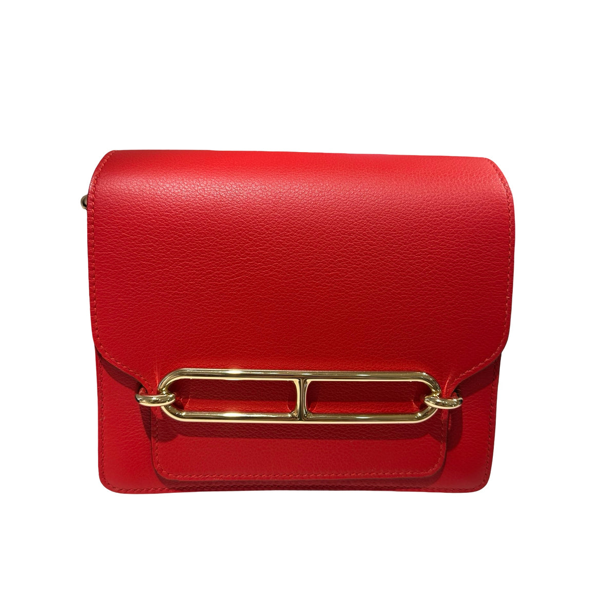 Used HERMES Evercolor Mini Roulis Shoulder Bag S3 Rouge Coeur GHW