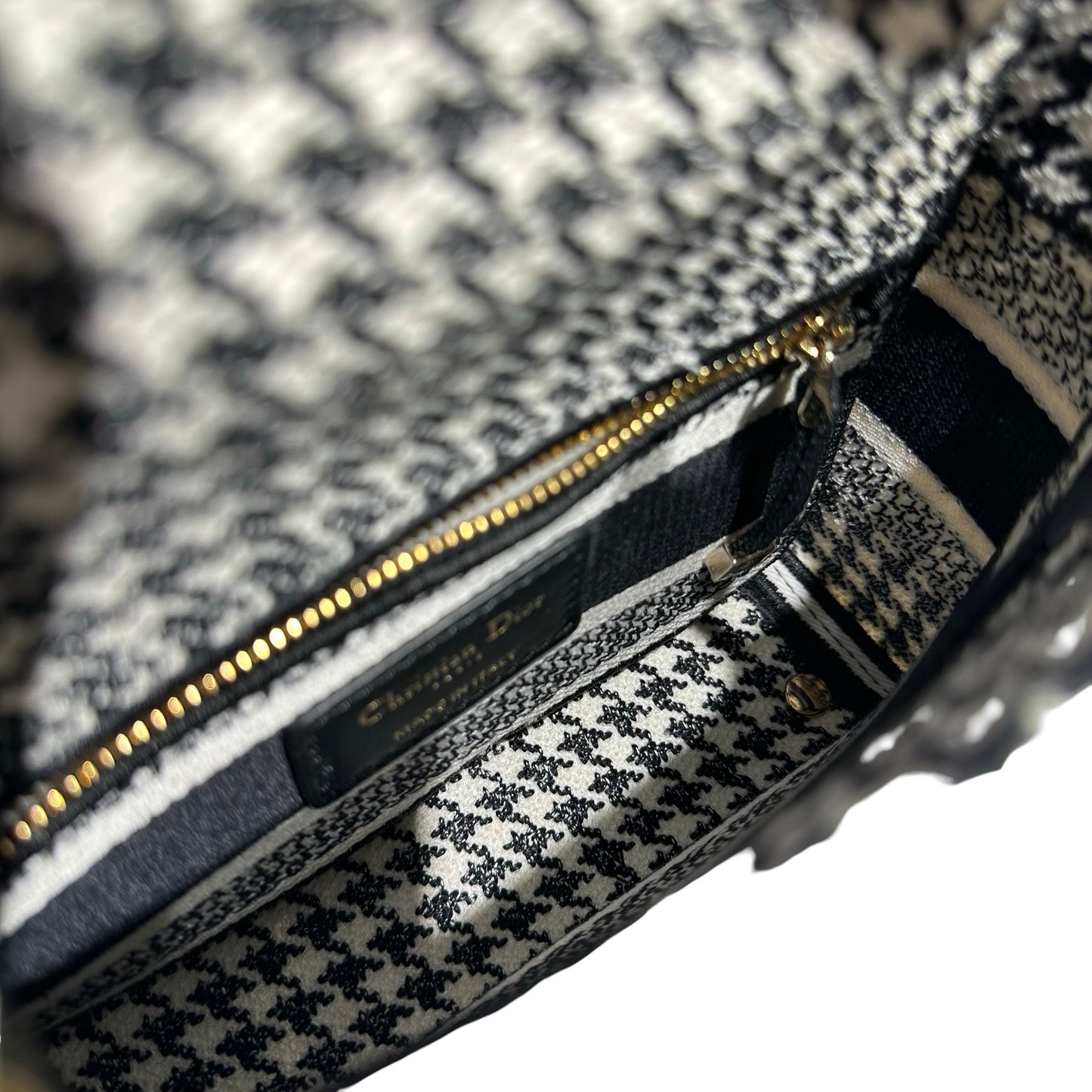 DIOR MINI LADY D-LITE CANVAS HOUNDSTOOTH GHW [3000161]