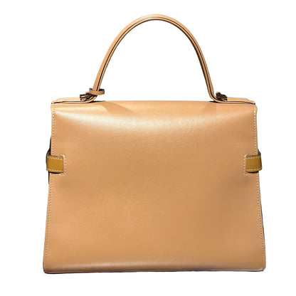 Used Delvaux Calfskin Leather Tempete MM Shoulder Bag Pink RGHW