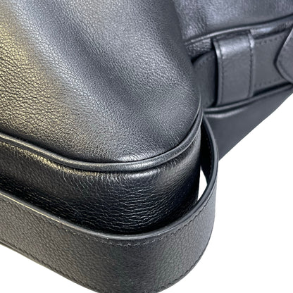 Used CELINE Leather Sangle Bucket Bag Shoulder Bag Black
