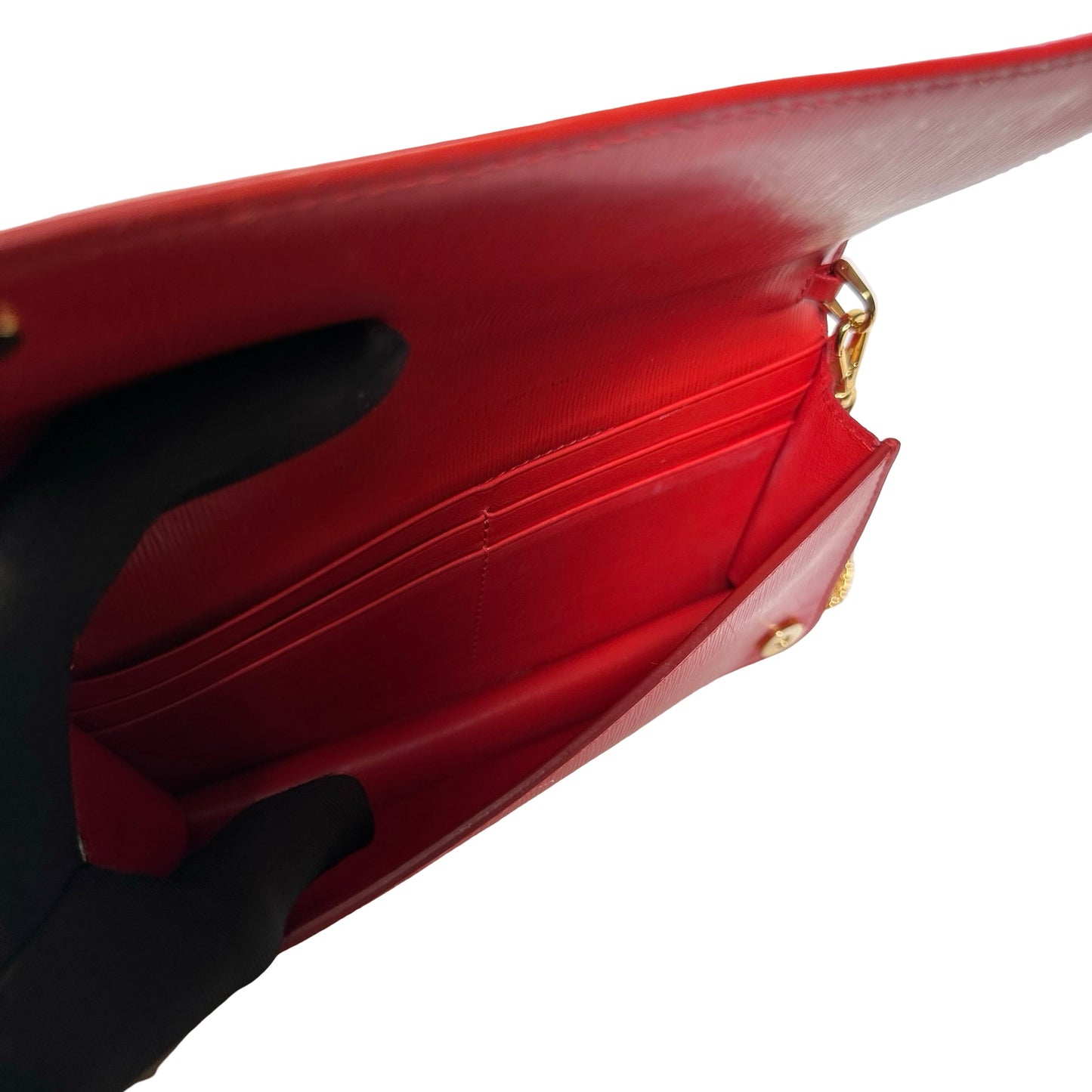 Used PRADA Vitello Move Staffing Woc Wallet on chain Red