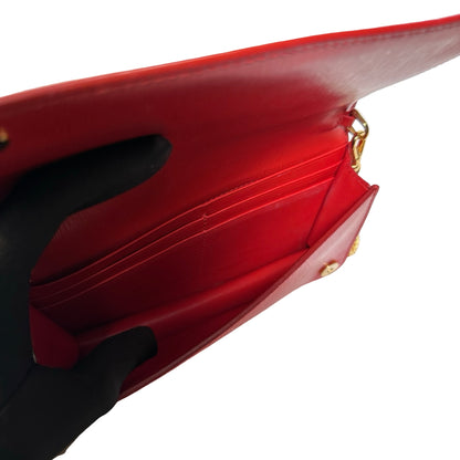 Used PRADA Vitello Move Staffing Woc Wallet on chain Red