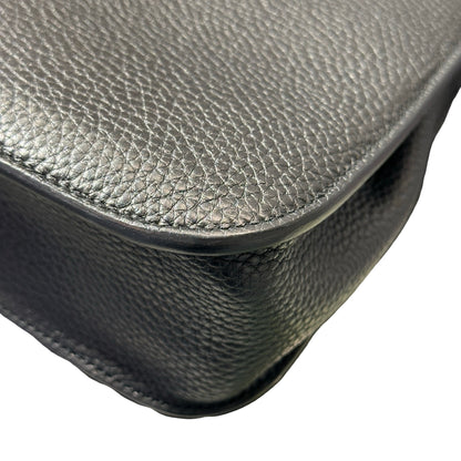 Used Hermès Halzan Shoulder Bag Black GHW