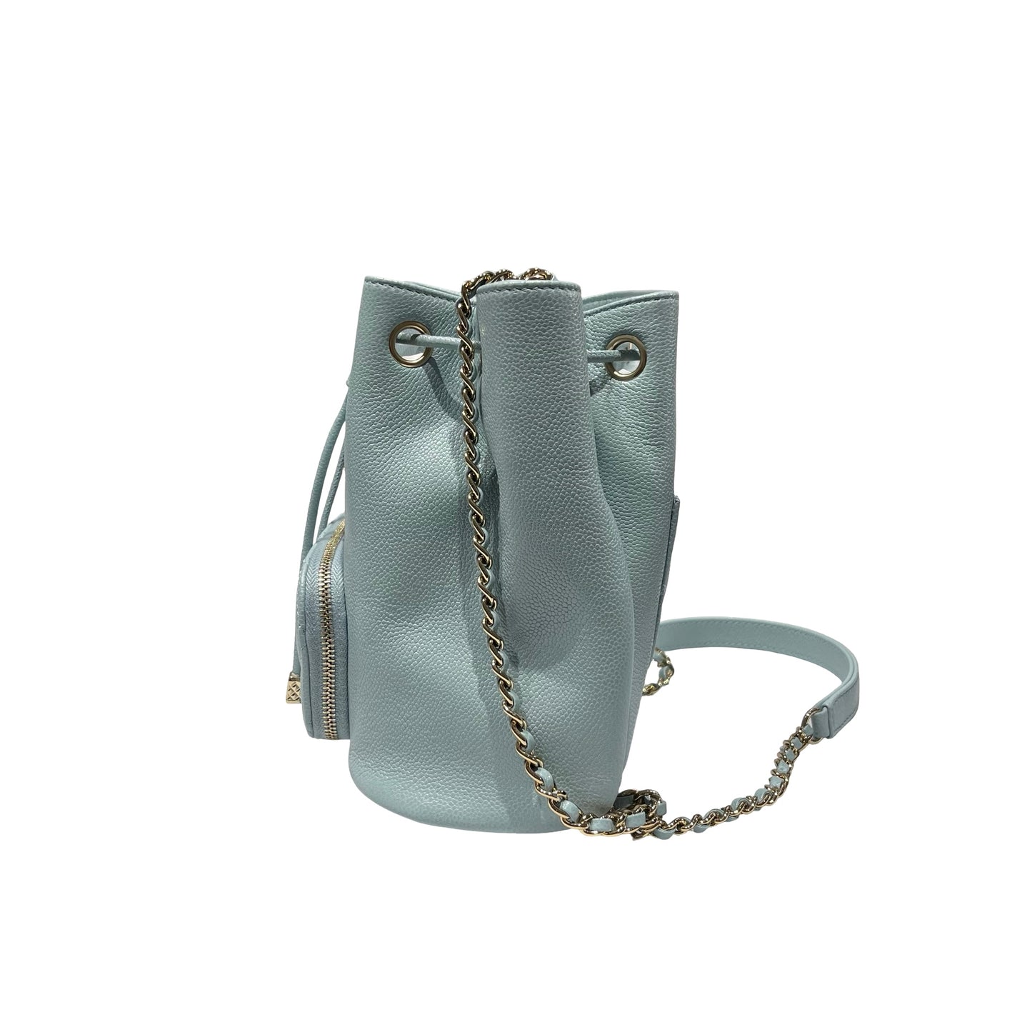 Used CHANEL Cross Body Bag Blue GHW