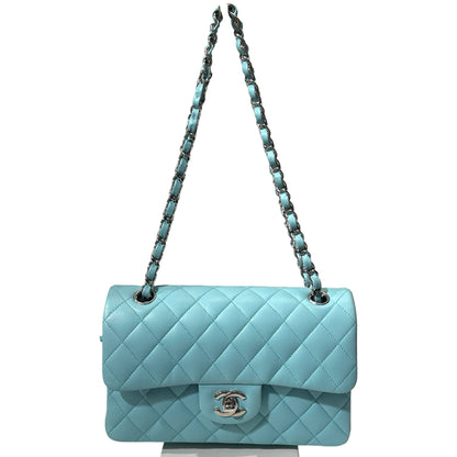 Used CHANEL Lambskin Leather CF 23 Shoulder Bag Blue PHW