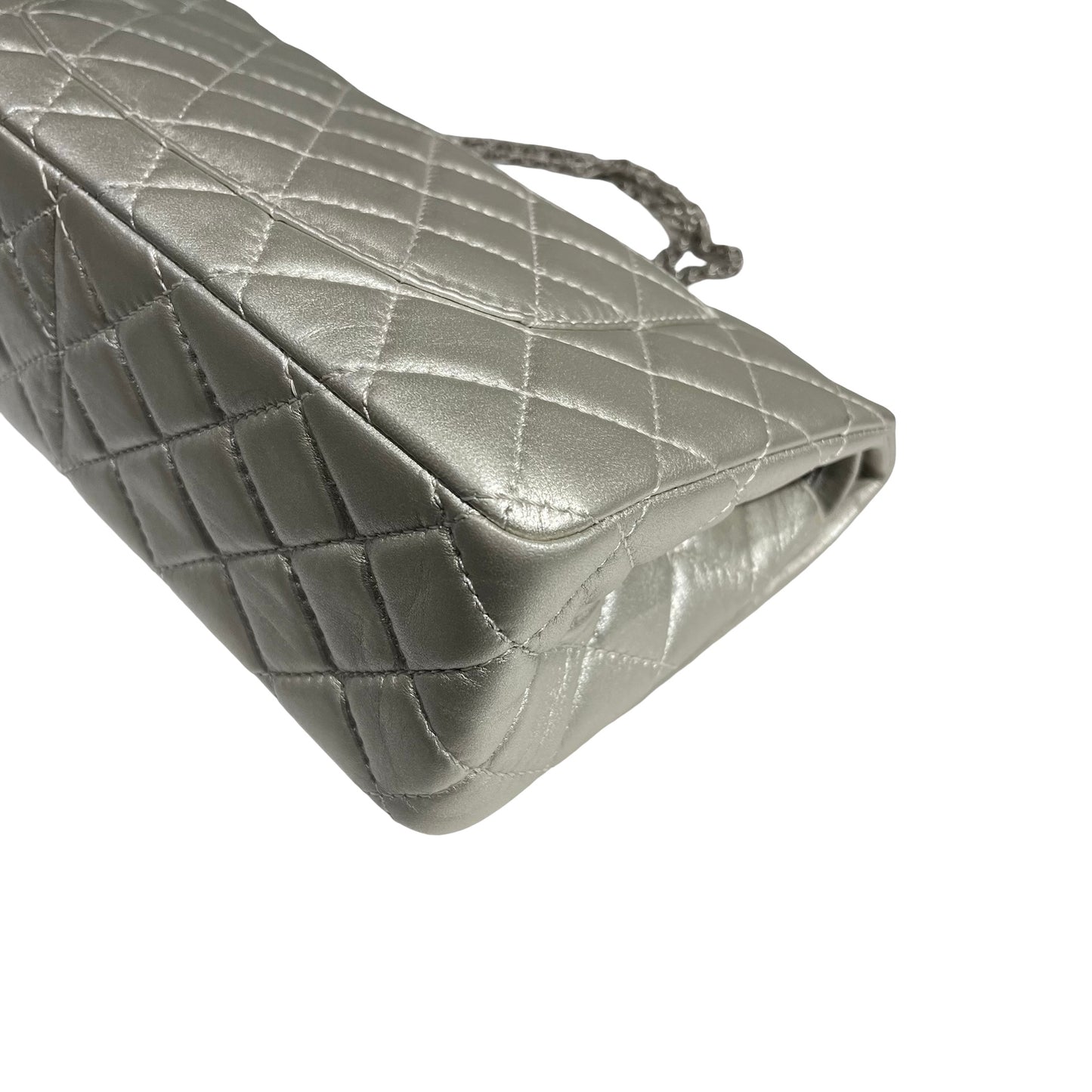 CHANEL SILVER PHW 2.55 27CM LAMBSKIN [3001051]