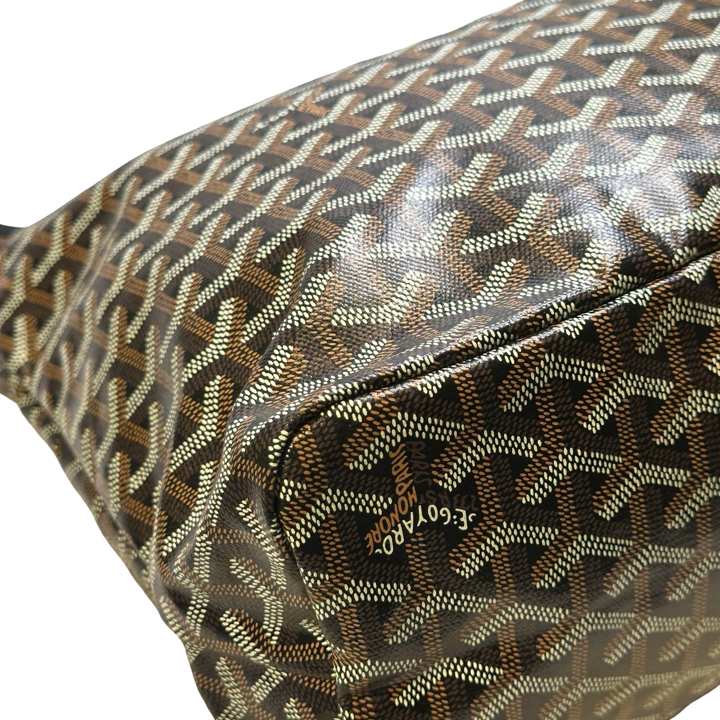Used GOYARD Monogram BOHEME HOBO Hobo Bag Black Brown White