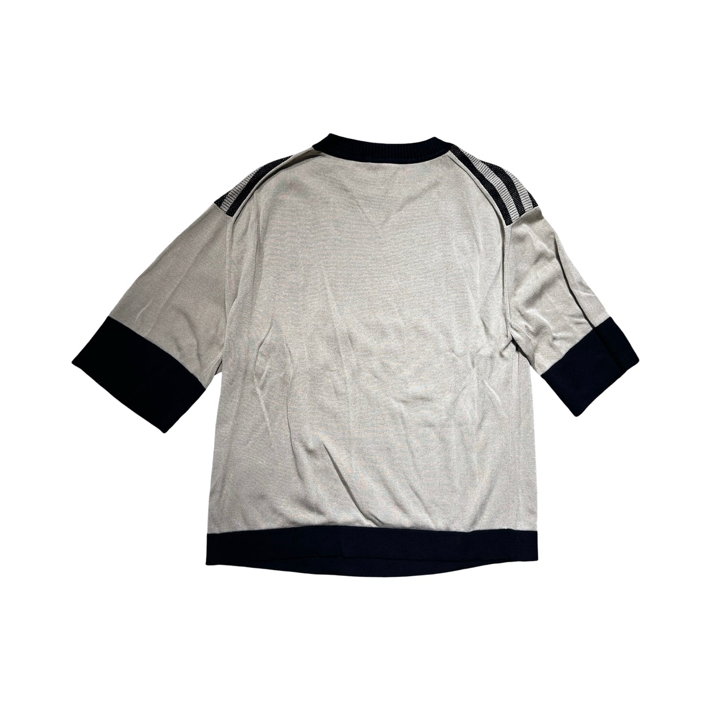 HERMES BLACK&BEIGE STRIPED SWEATER [20000272]