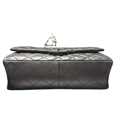 Used CHANEL Quilted Aged Calfskin 2.55 Reissue Flap Shoulder Bag Black，PHW