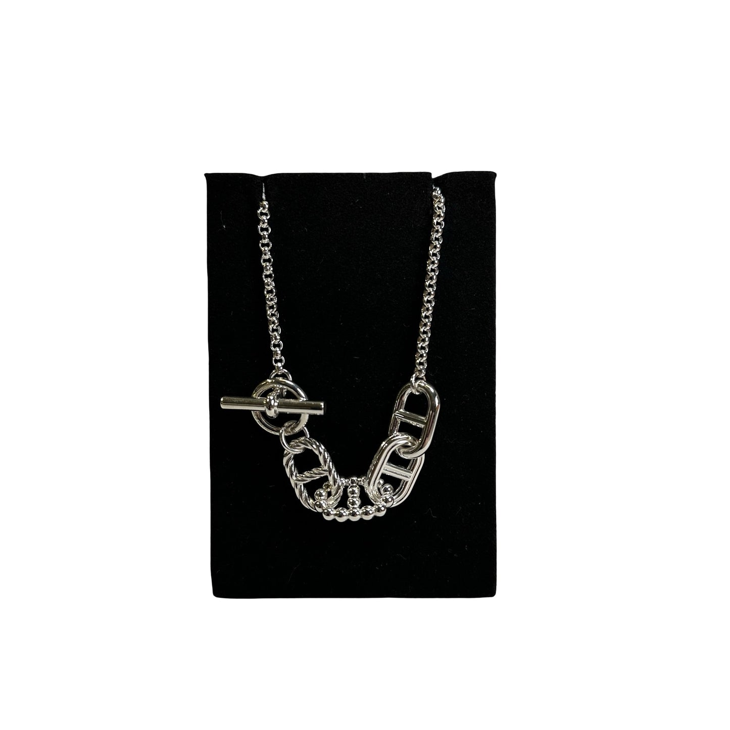 Used HERMES Silver 925 Chaine d'Ancre Amulette Necklace Silver
