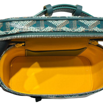 Used GOYARD Canvas Vanity Case Cross Body Bag Green PHW