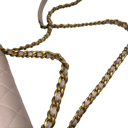 Used CHANEL Quilted Caviar 20B small fashion therapy flap bag Chain Shoulder Bag Light Purple