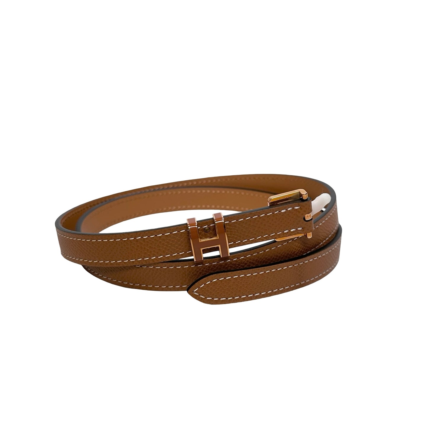 Used HERMES Epsom leather Pop H 15 belt Belt Brown GHW
