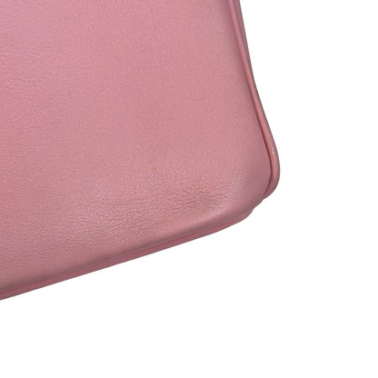 Used DIOR Calfskin Lady Dior Handbag Pink PHW