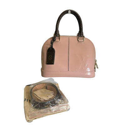 Used LOUIS VUITTON Monogram Vernis Alma Handbag Rose Velours Brown