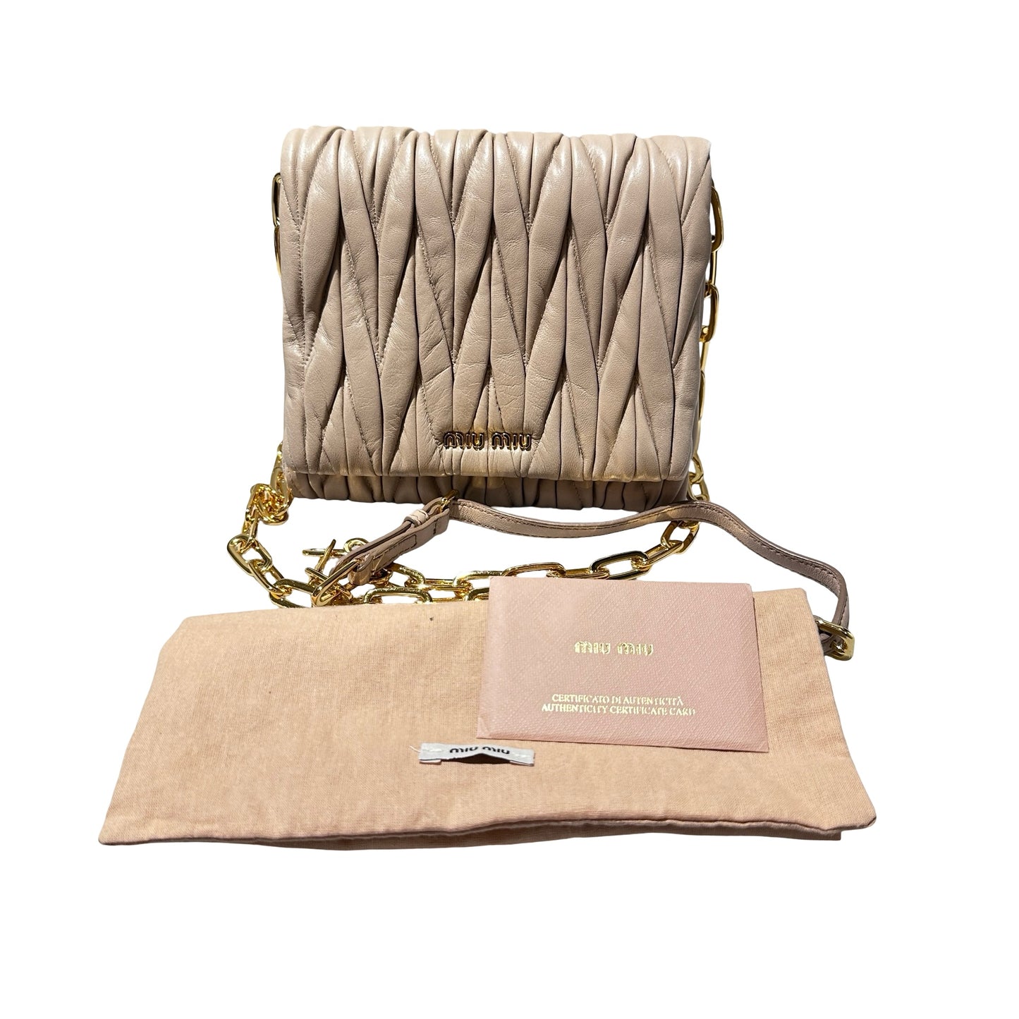 Used MIU MIU Cross Body Bag Pink GHW