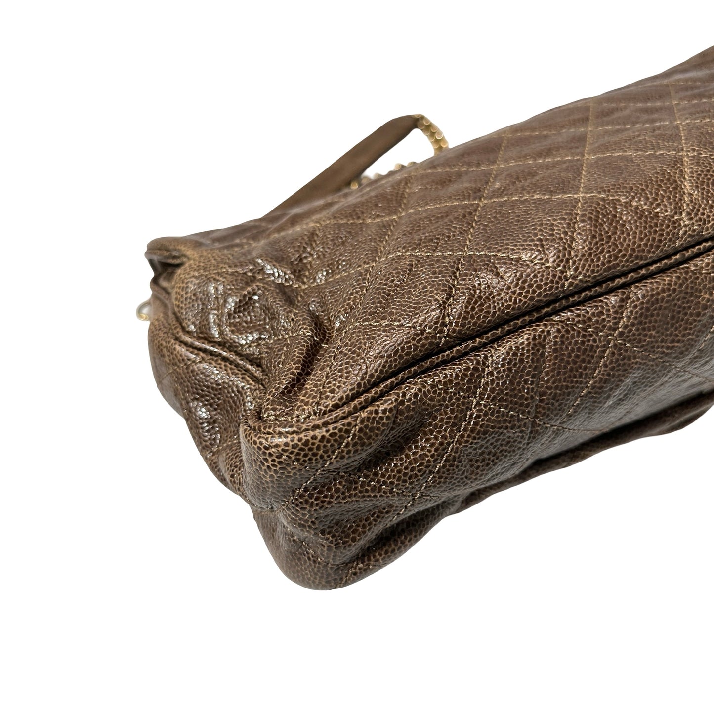 Used CHANEL Shoulder Bag Brown GHW