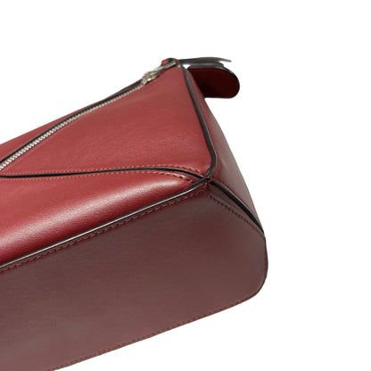 Used LOEWE Calfskin Leather Puzzle Cross Body Bag Red PHW