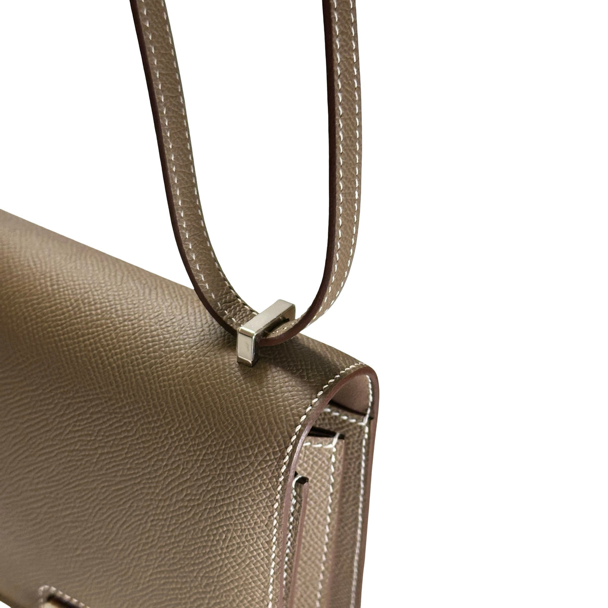 Brand New HERMES Epsom Leather Constance Crossbody Bag Etoupe