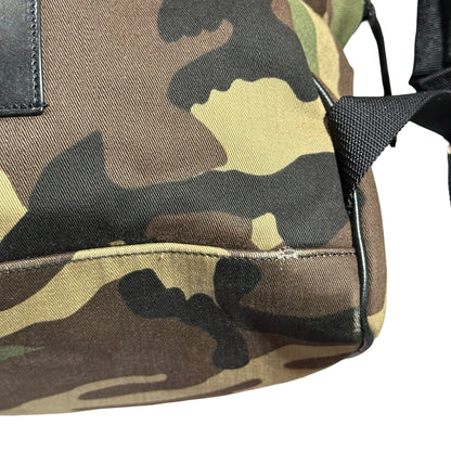 Used Saint Laurent Canvas Backpack Dark Green Black
