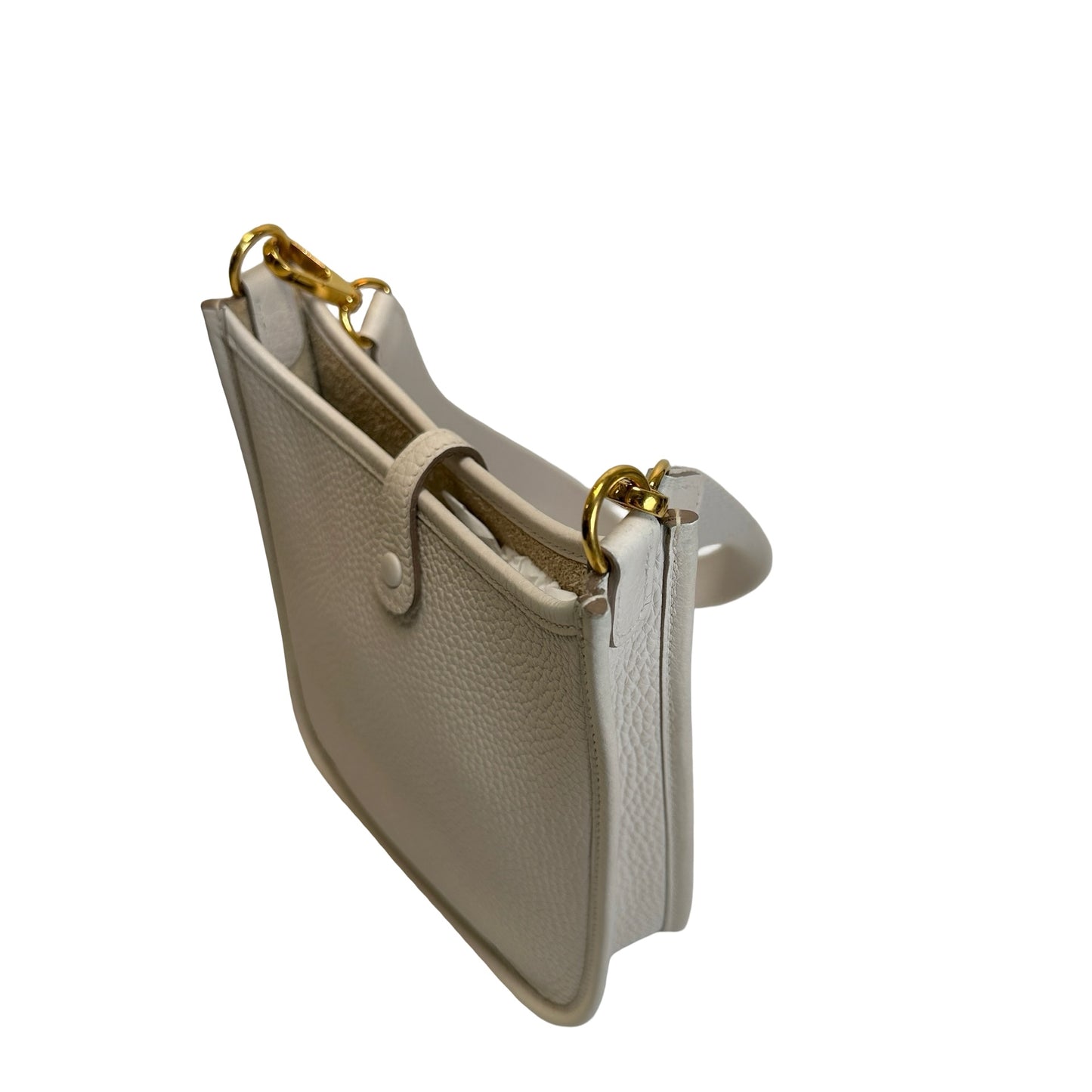 Used HERMES Clemence Leather Evelyne Cross body bag Craie