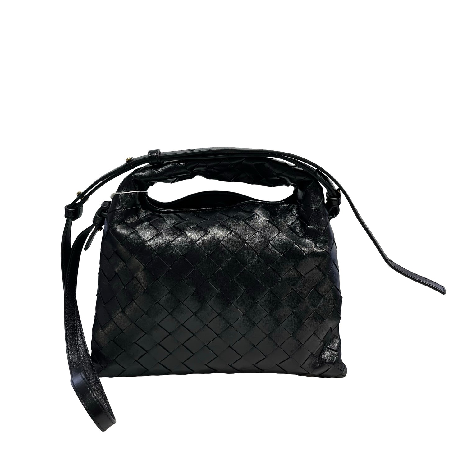 Used BOTTEGA VENETA Intrecciato Mini Wallace Shoulder Bag Black