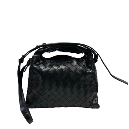 Used BOTTEGA VENETA Intrecciato Mini Wallace Shoulder Bag Black