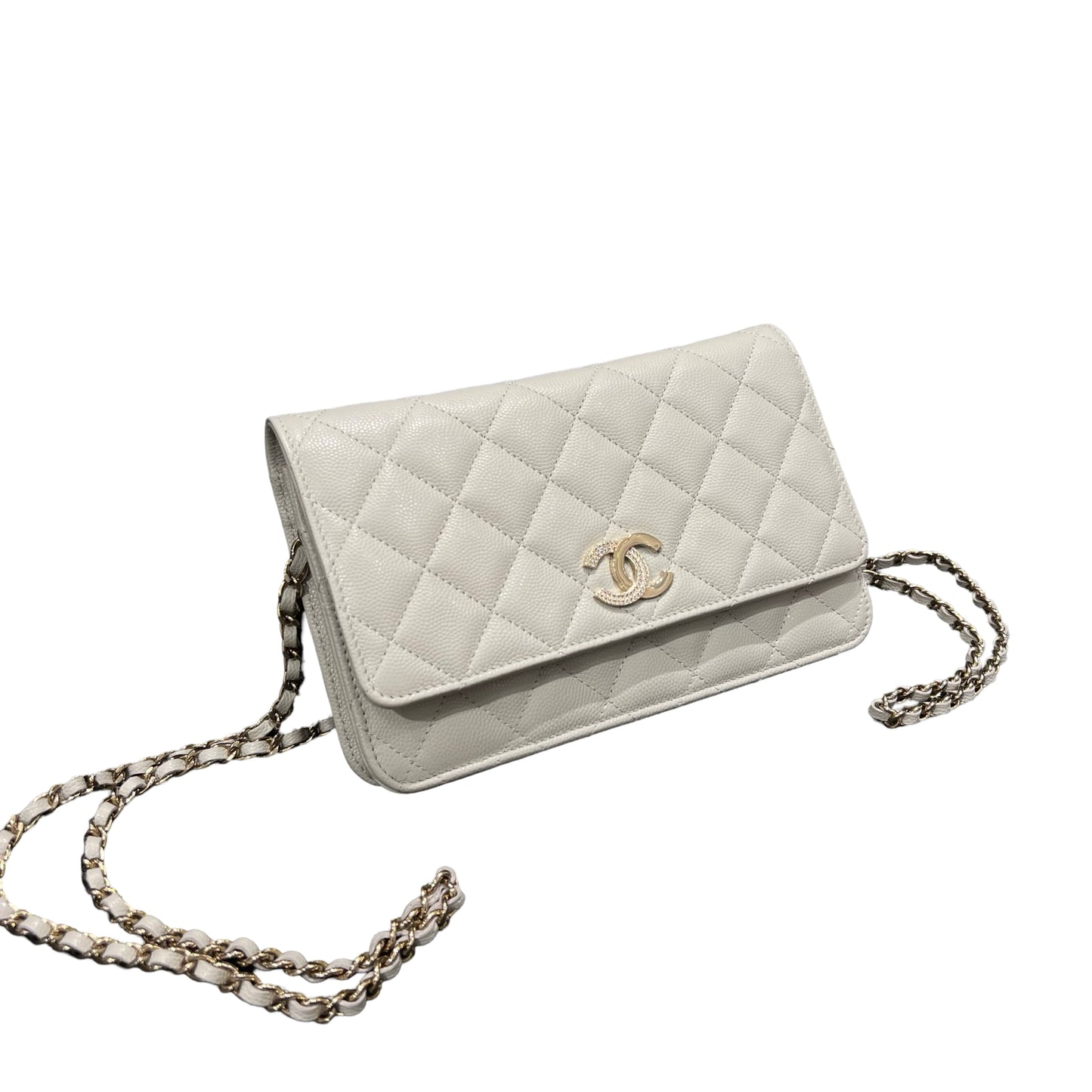 Matelasse Quilted Caviar skin  Wallet on chain [101404]