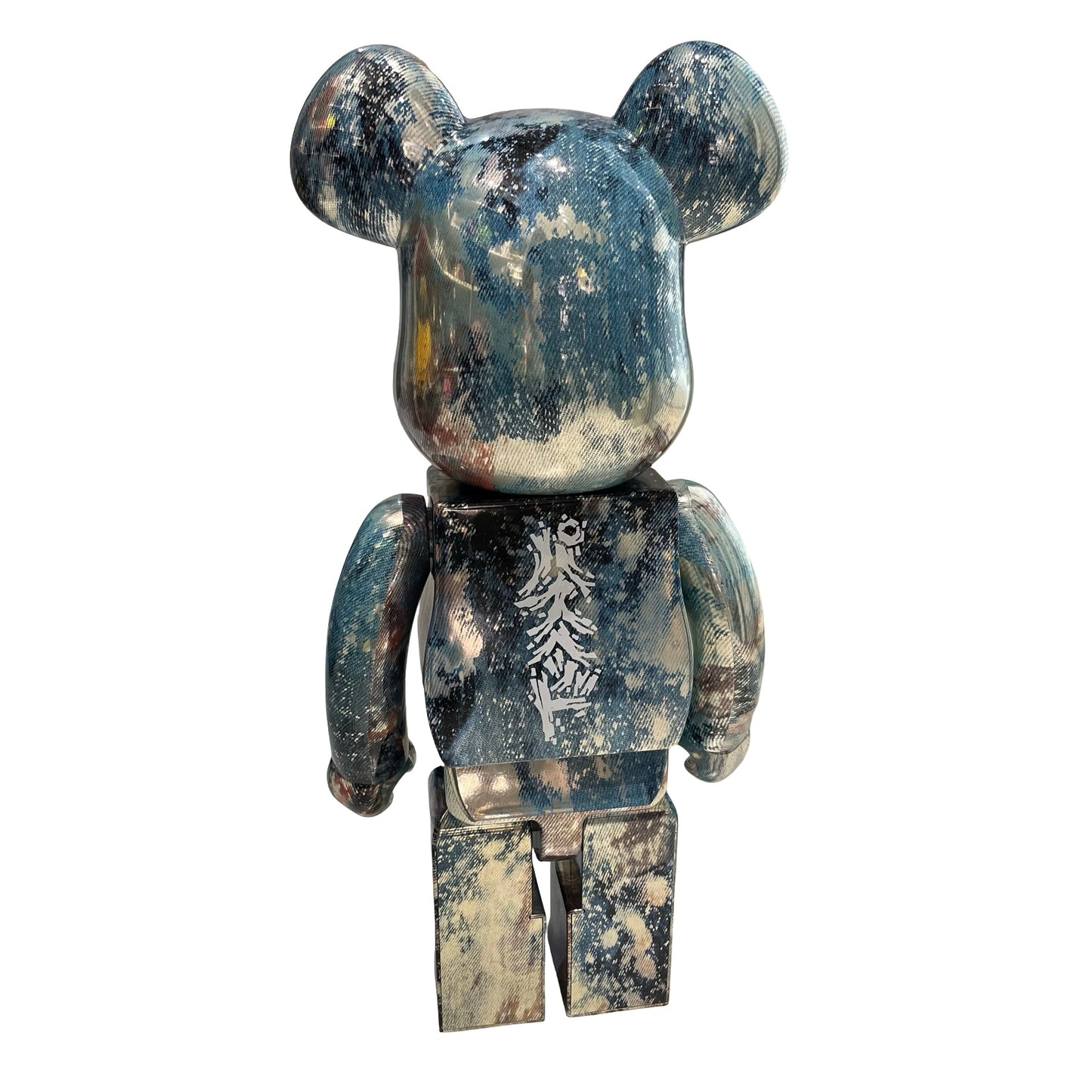 Used BEAR BRICKS Abstract Metallic BE@RBRICK Accessories Blue Silver Grey