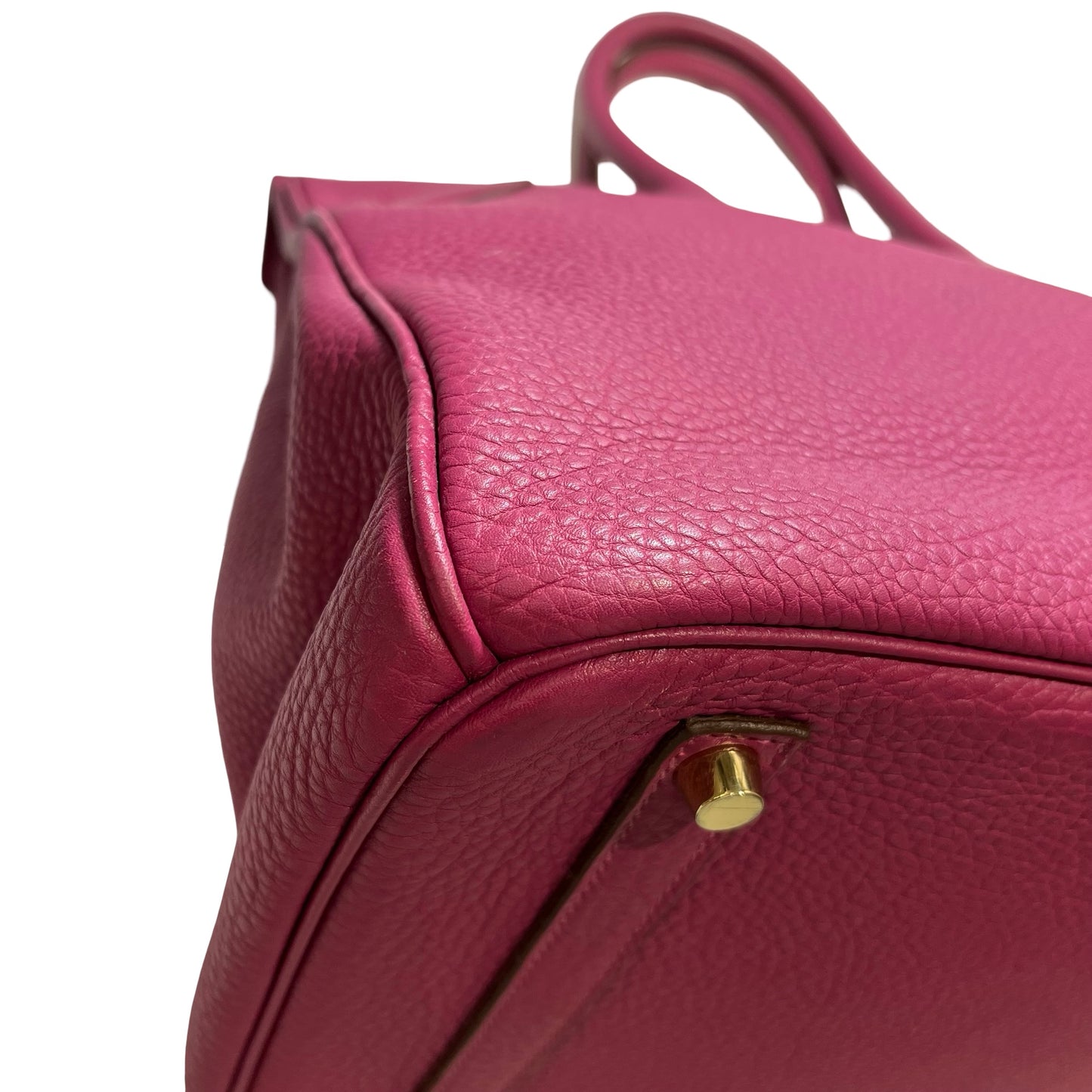 Used Hermès Calfskin Leather Birkin 35 Tote Bag GHW Purple