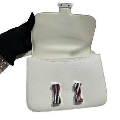 HERMES CONSTANCE MINI 19 EVERCOLOUR 01WHITE PHW ENAMEL [3000157]