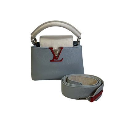 Used LOUIS VUITTON Leather Capucines Handbag Blue