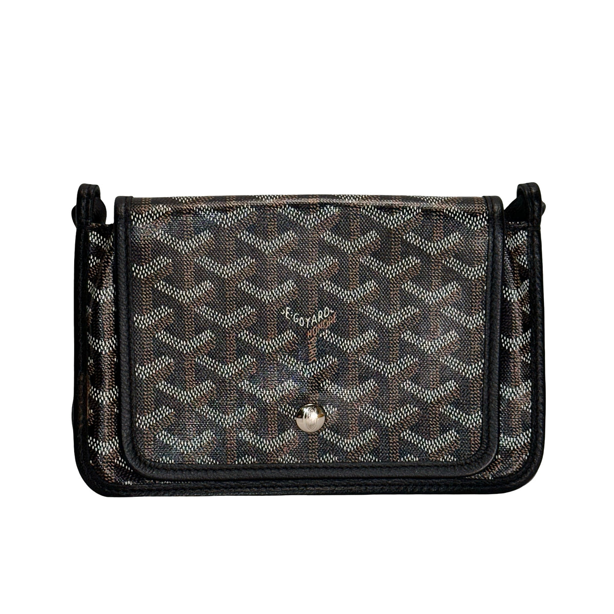 Used GOYARD Goyardine Canvas Plumet Crossbody Bag Black Brown