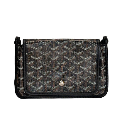 Used GOYARD Goyardine Canvas Plumet Crossbody Bag Black Brown