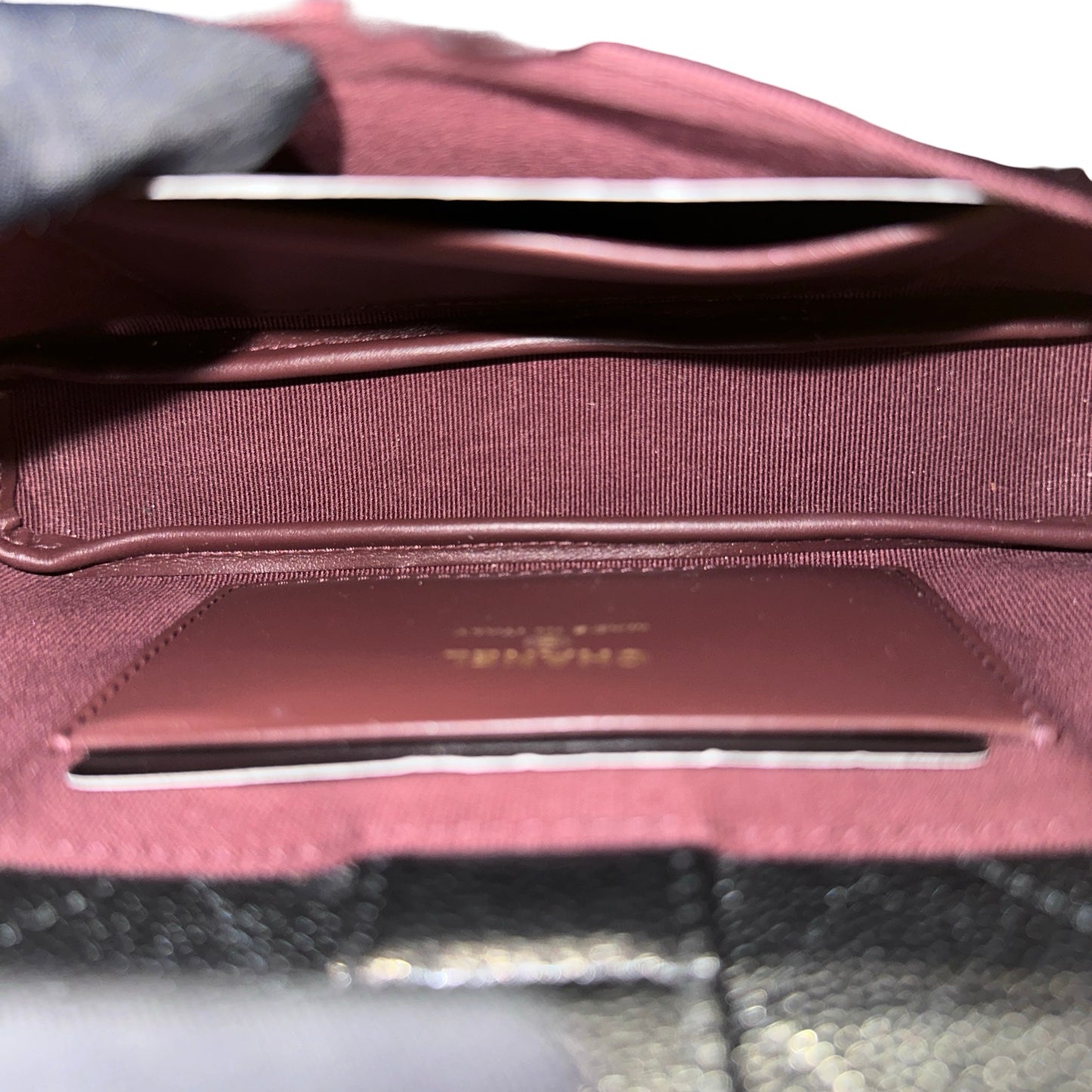 Used CHANEL Caviar Leather Mini Clutch with Chain Cross Body Bag Black GHW