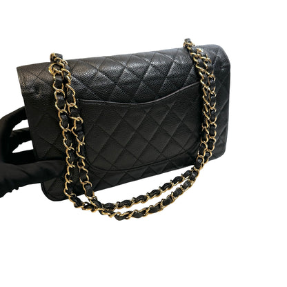 Used CHANEL Calfskin CF 25 Chain Shoulder Bag Black GHW