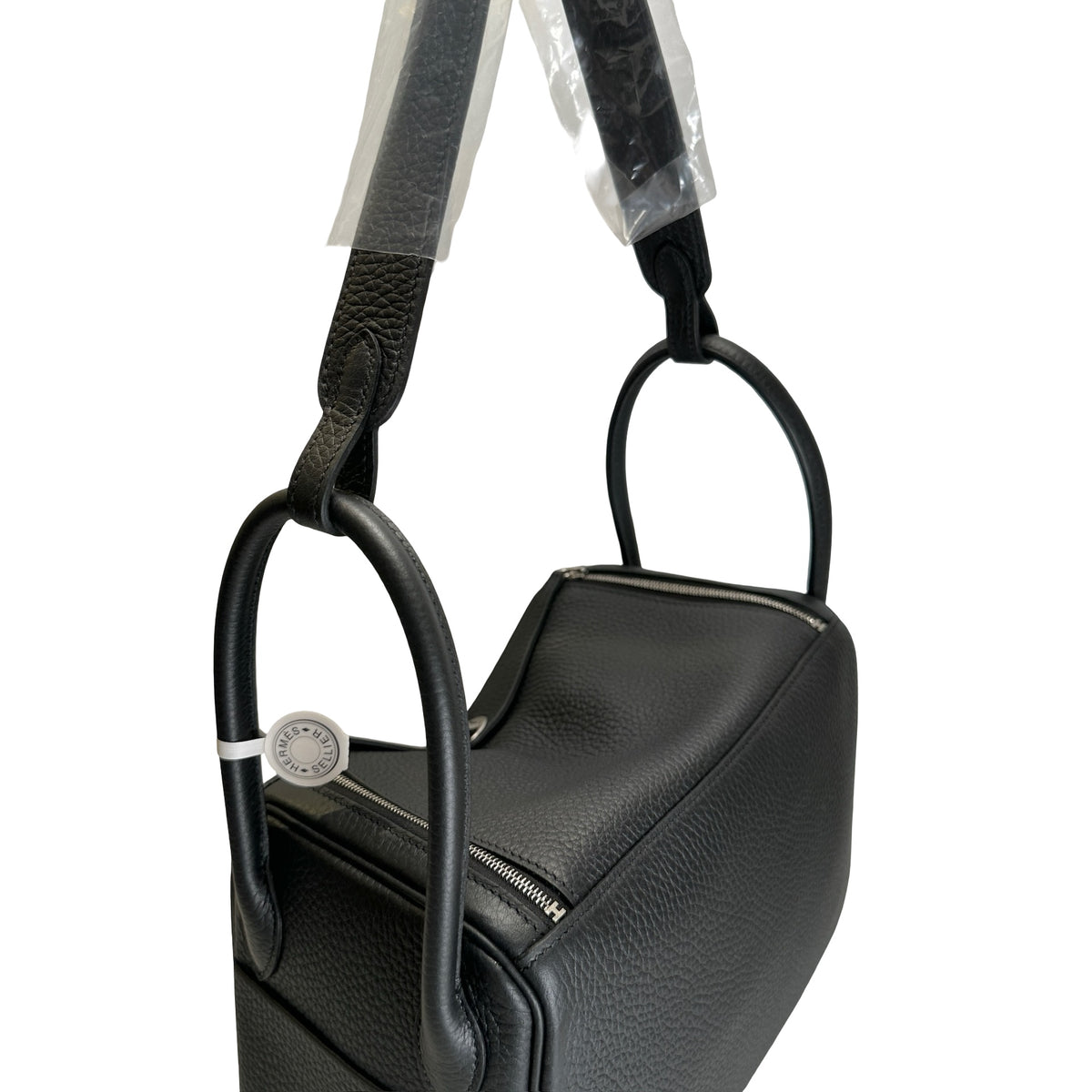 Brand New HERMES Leather Lindy 26 Handbag Black PHW