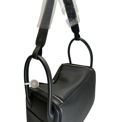 Brand New HERMES Leather Lindy 26 Handbag Black PHW